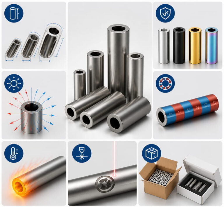 Fertigungsoptionen für kundenspezifische Neodym-Magnetrohre