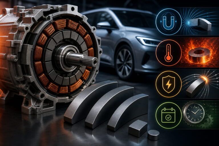 Hochtemperatur-Magnetsorten für Elektrofahrzeugmotoren – Wichtige Leistungsfaktoren