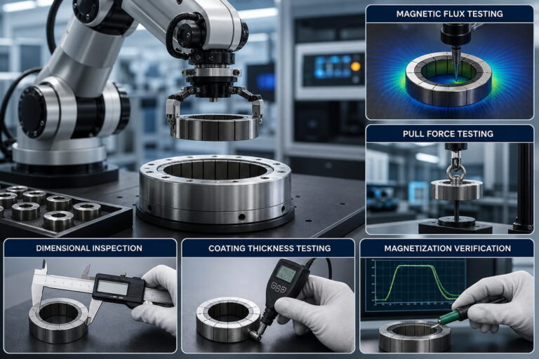 Qualitätsprüfung bei Robotik-Magneten