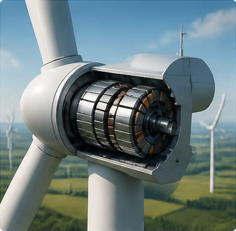 Segmentmagnet für Windkraftanlagen