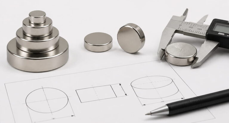 Verfügbare Standardgrößen für Scheibenmagnete