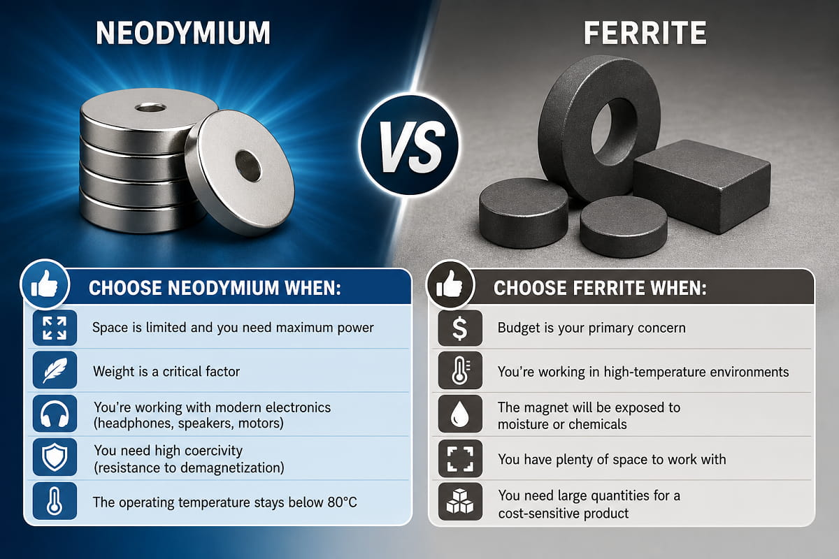 Ferritmagnet oder Neodym – Was sollten Sie wählen?
