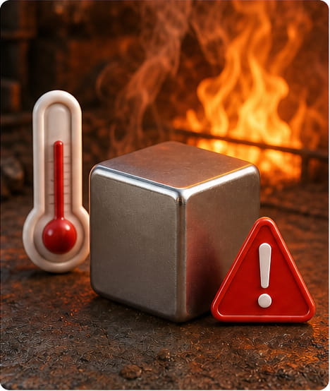 Heat kills magnetic strength