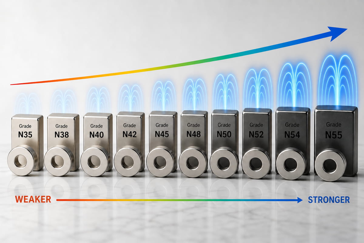 Die auf dem Markt erhältlichen Standardqualitäten von Neodym-Magneten