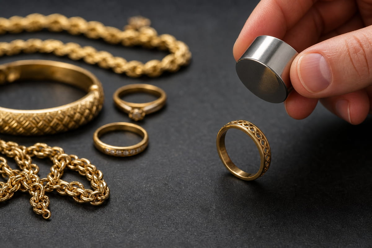 Gold mit einem Magneten prüfen