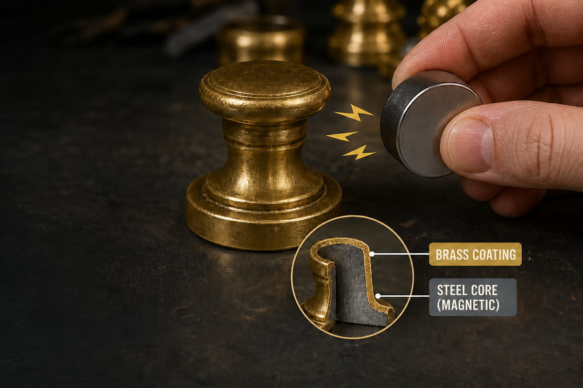 Warum haftet ein Magnet manchmal an Messing?