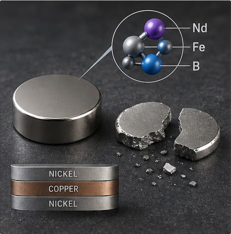 Sprödes Material des N52-Magneten