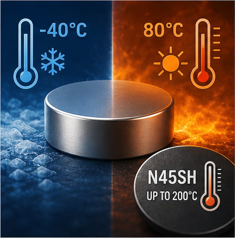 Gute Temperaturbeständigkeit von N45-Magneten