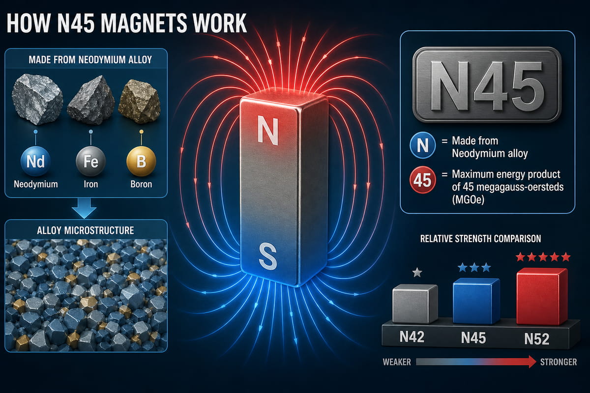 So funktionieren N45-Magnete