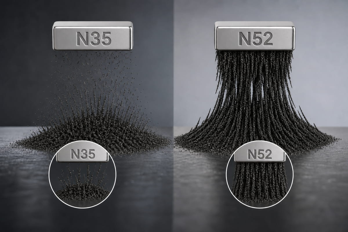 Wie stark ist ein N52-Magnet?