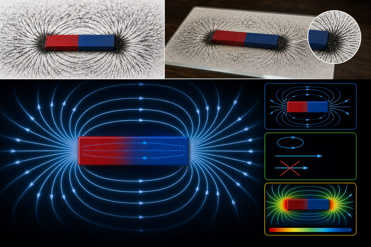 Eisenspäne zur Visualisierung des Magnetfelds eines Stabmagneten