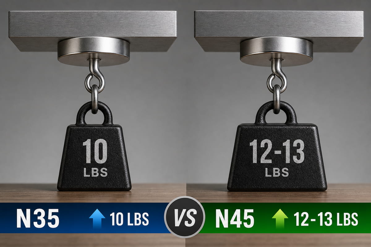 Magnete N35 vs. N45 – Magnetische Stärke