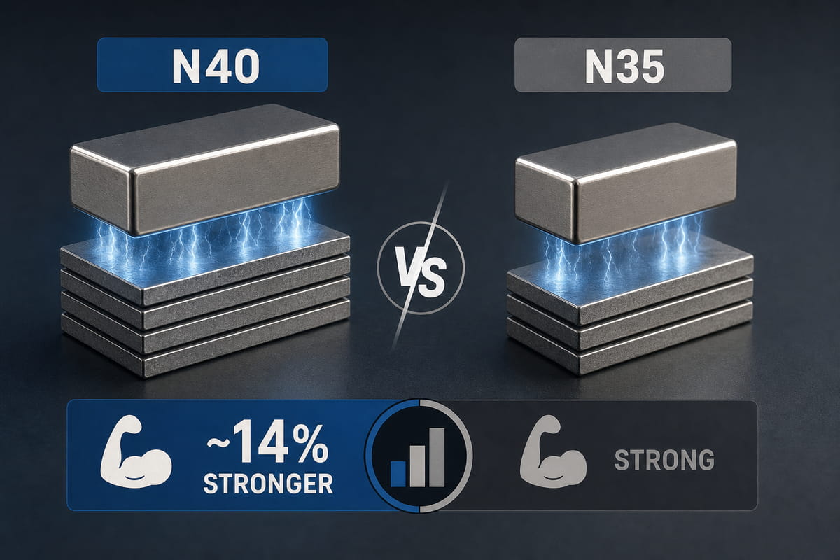 Einfacher Vergleich zwischen N40- und N35-Magneten