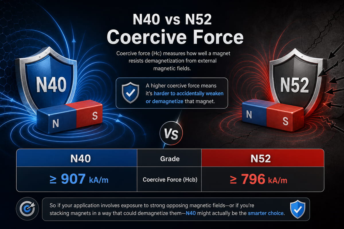 N40- vs. N52-Magnete – Koerzitivkraft