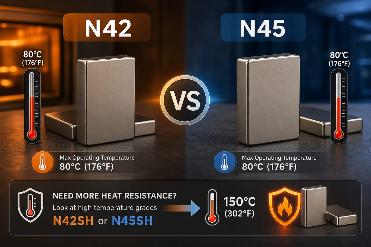 Temperaturtoleranz von N42- und N45-Magneten