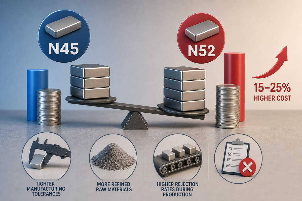 Kosten für N45- und N52-Magnete