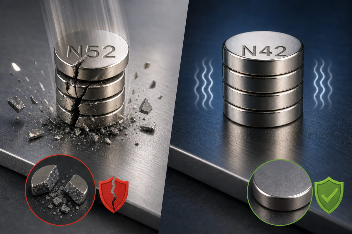 N52- vs. N42-Magnete: Haltbarkeit und Sprödigkeit
