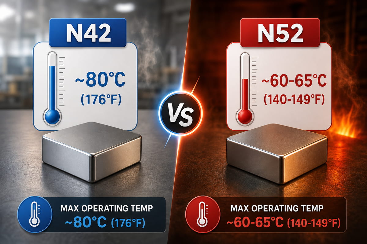 Temperaturbeständigkeit von N52- und N42-Magneten