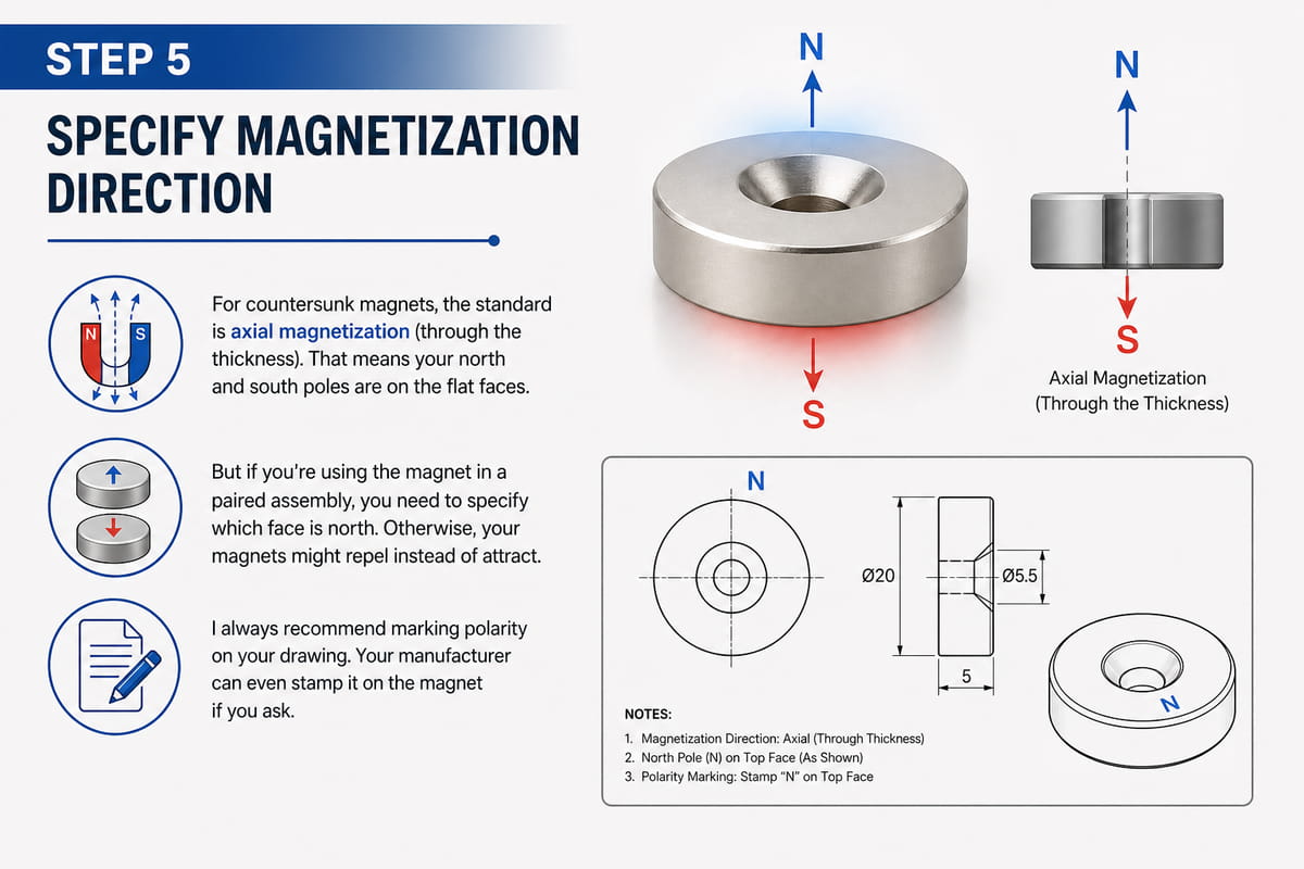 Magnetisierungsrichtung angeben