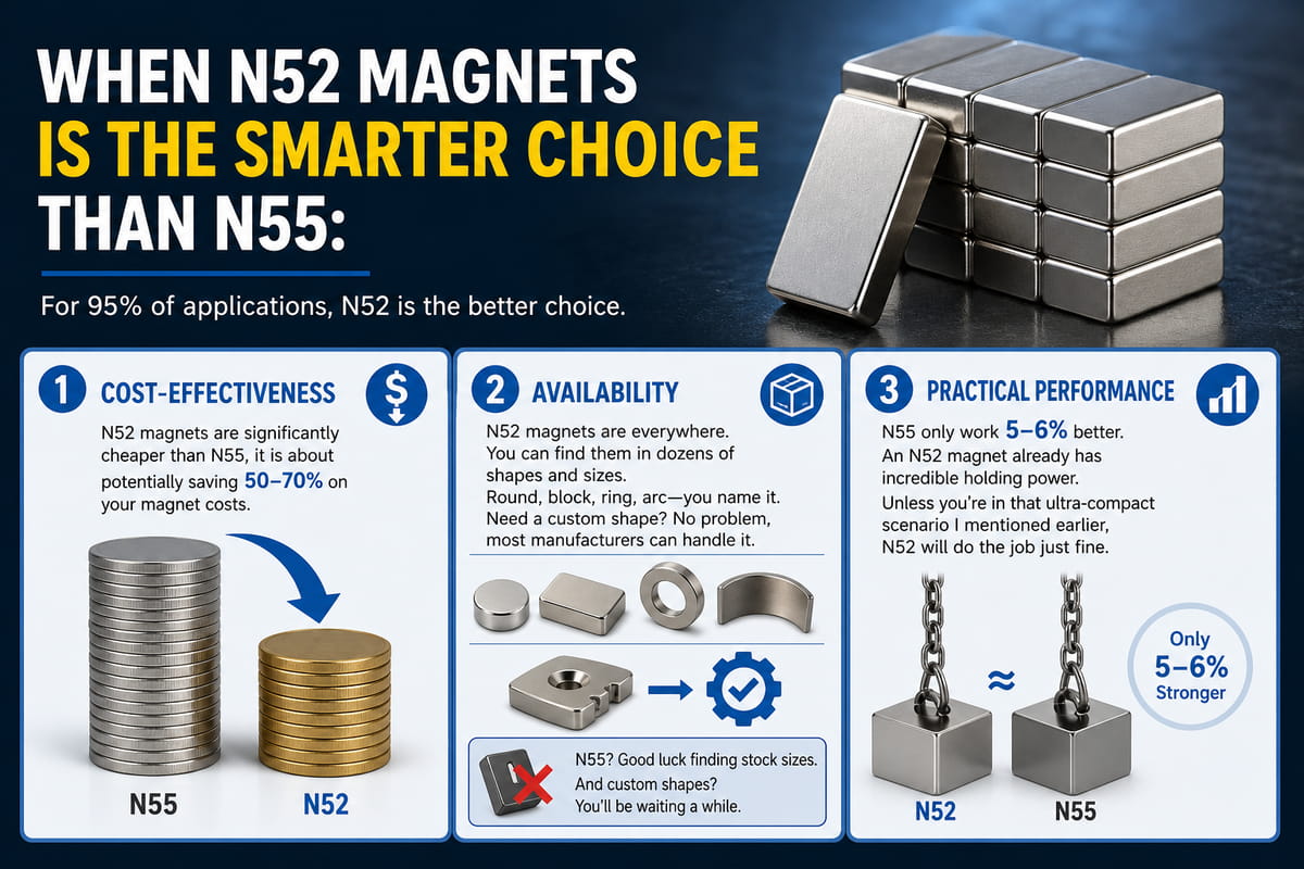 Wann sind N52-Magnete die bessere Wahl als N55-Magnete?